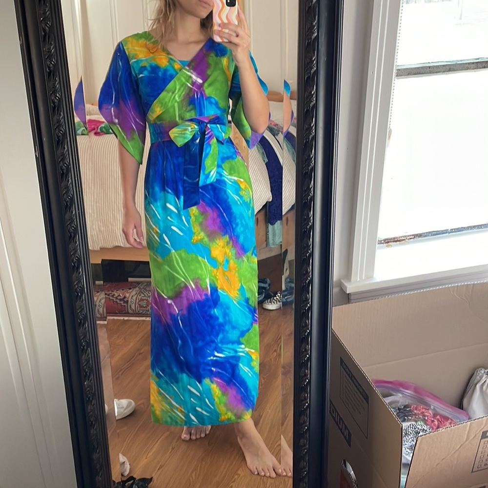 Vintage Hawaiian Maxi Dress